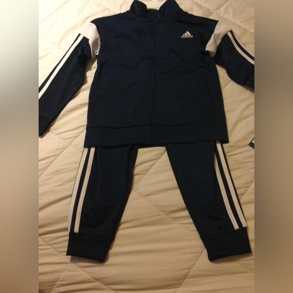 Adidas boys navy blue 2pc track set
